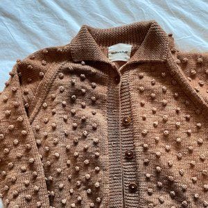 Misha & Puff Polo Cardigan in Rose Gold (S)